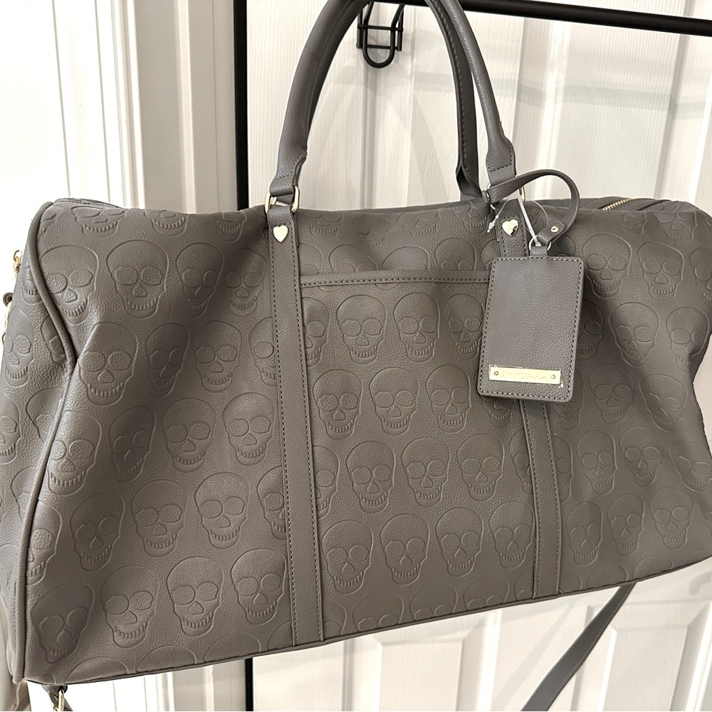Gray skull brand new Betsey Johnson travel bag/ duffel bag